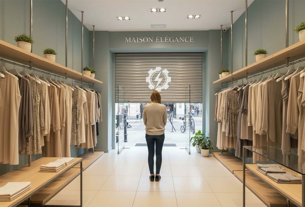 Rideau ou grille métallique pour commerce et solution de débrayage FERMCO