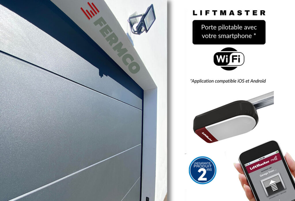 Application MyQ Liftmaster pour pilotage porte sectionnelle FERMCO