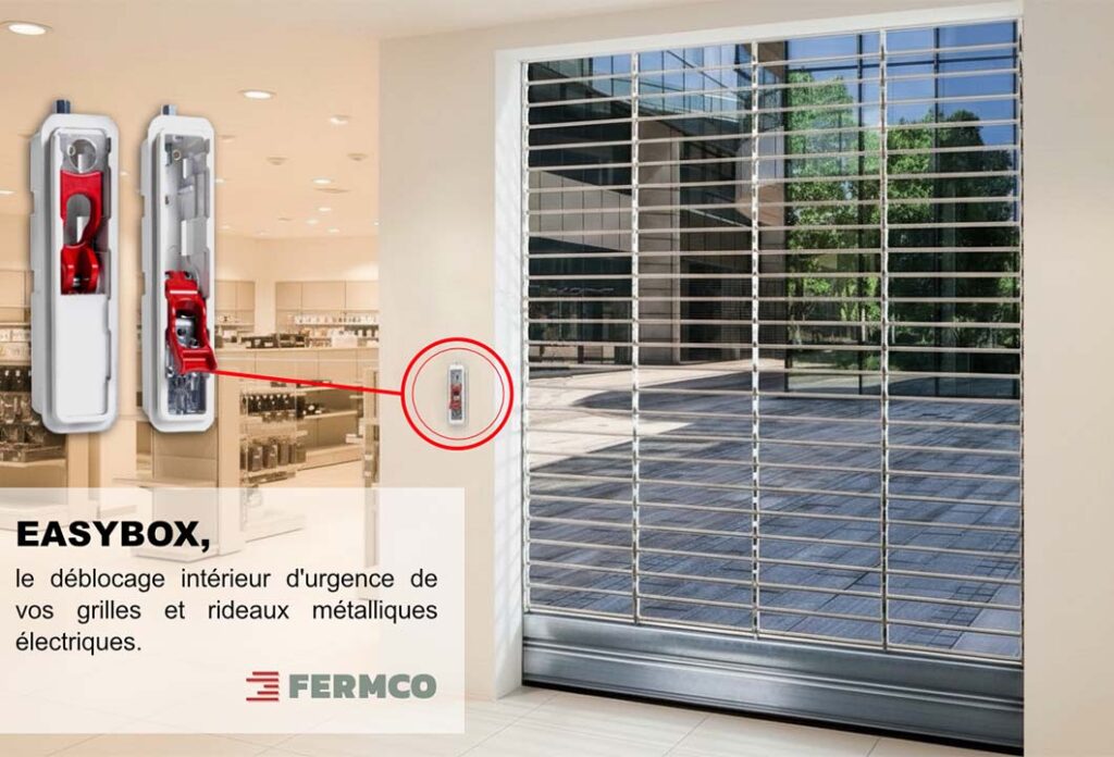 Boitier de débrayage intérieur Easybox pour déblocage manuel du rideau métallique